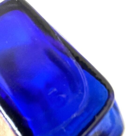 Vintage mid century cobalt blue glass violin vase #5 - Picture 7 of 13